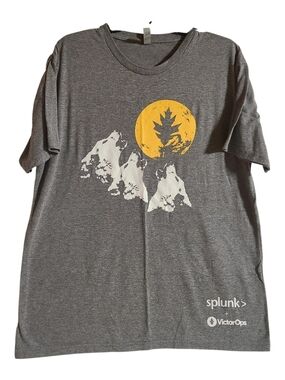 Splunk + VictorOps Tech Swag "Three Wolf Moon" Tri-Blend Tee - Gray XL
